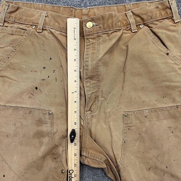 Vintage Carhartt Double Knee Work Pants Mens 36x36 Brown Distressed USA Made - Picture 12 of 14